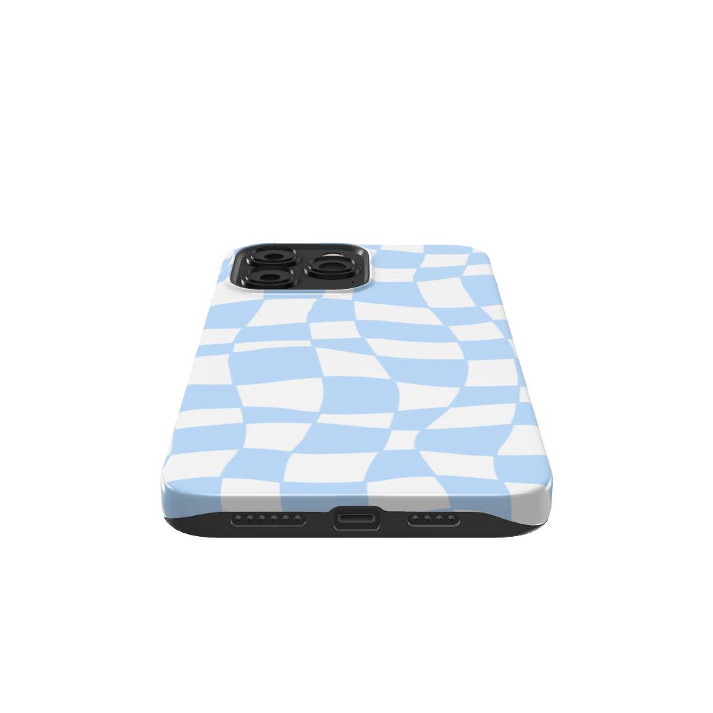 Light Blue Checkered Phone Case - B7Cases